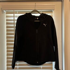 Black Puma Black Casual Hoodie Jacket